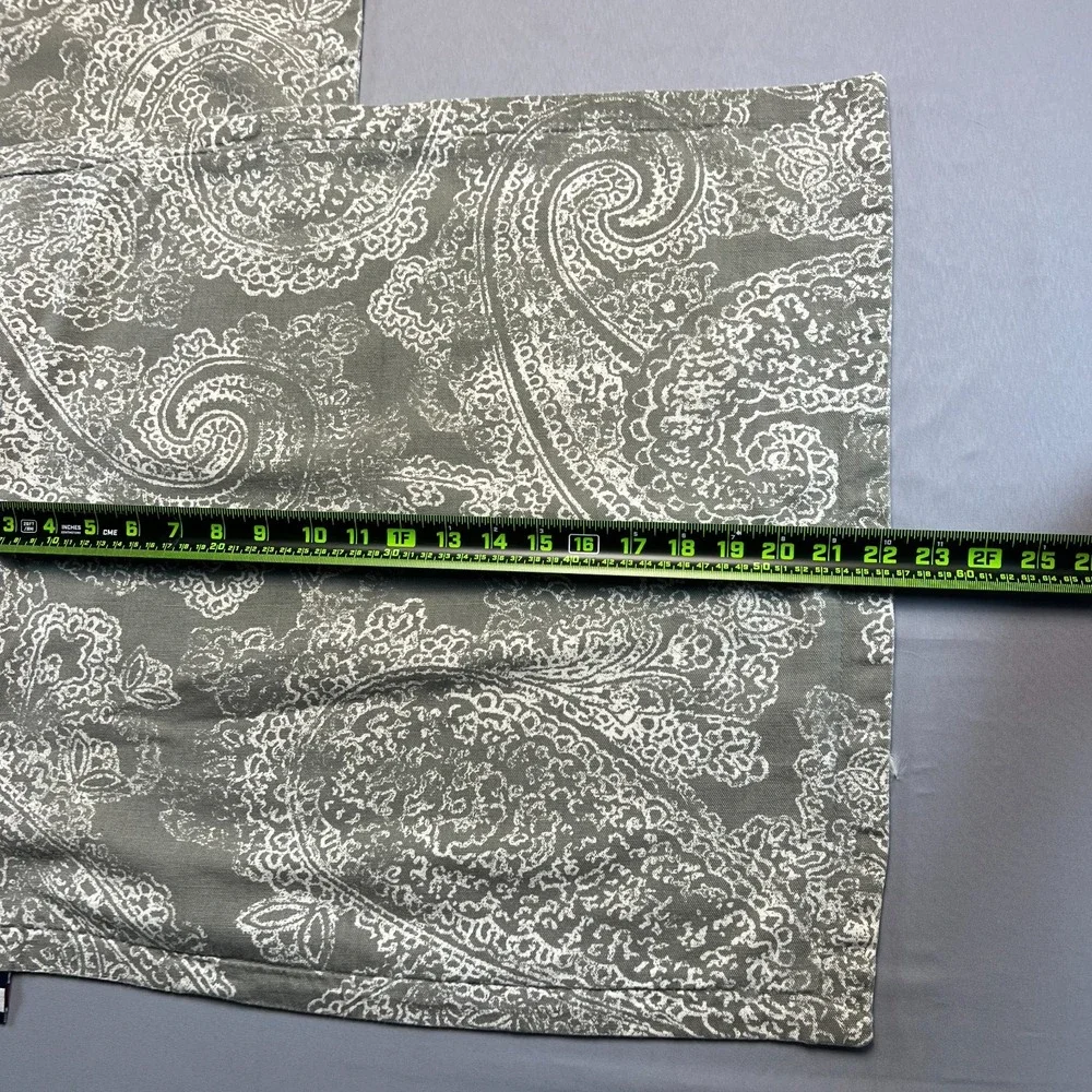 Set of 2 Tommy Hilfiger Paisley Lumbar Pillows Cover Gray 100% Cotton 20